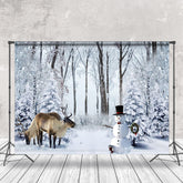 Lofaris Winter Wild Wald Elch Schneemann Weihnachten Hintergrund